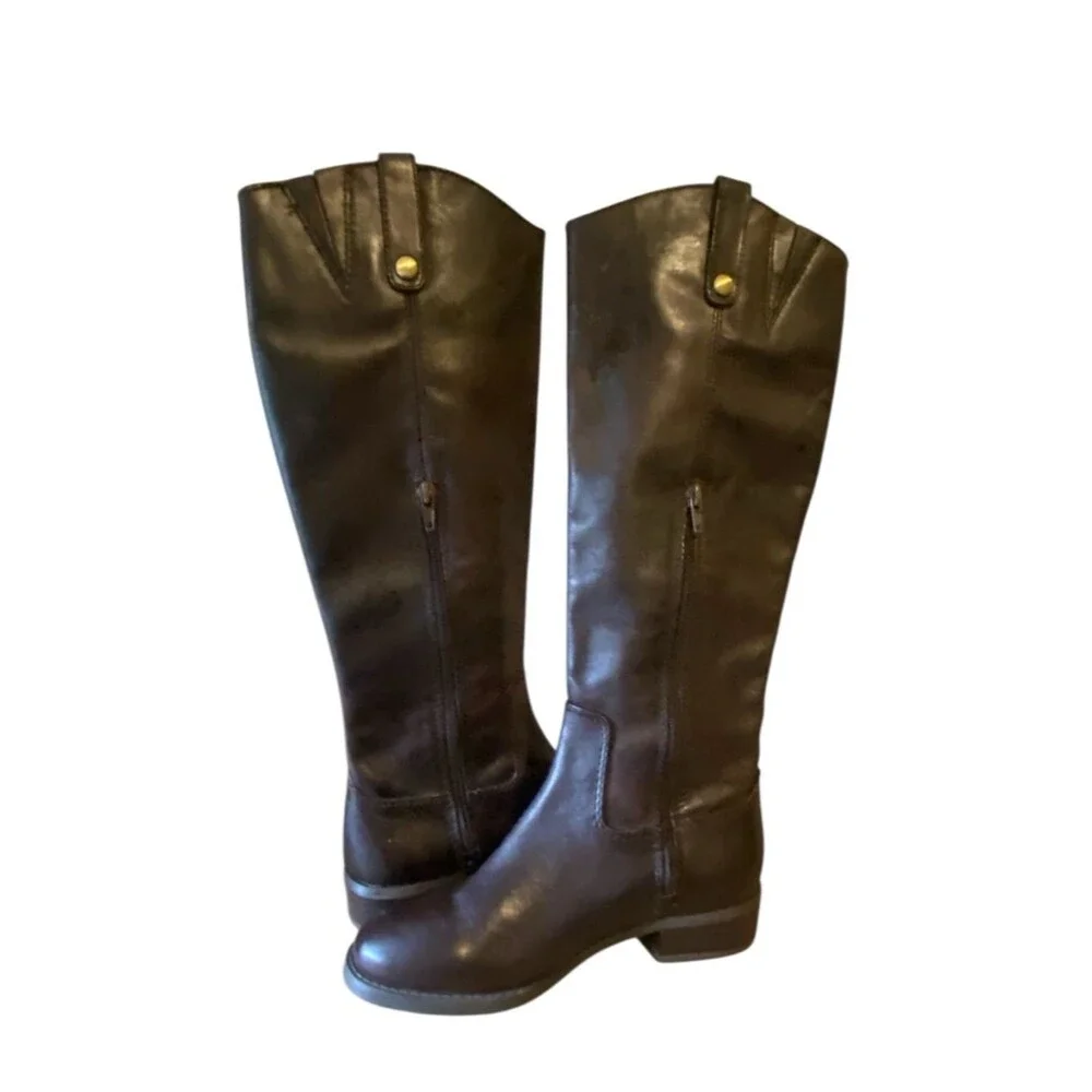 INC International Concepts Tall Dark Brown Leather Riding Boots NWOB size 5